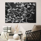 Wandbild van Gogh - Mandelblüte - schwarz - Alu-Dibond 
