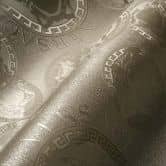 Versace Home Luxus Tapete Medus silberfarben Designertapete Medusakopf Silber glänzend 
