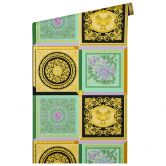 Versace design tapet i guld og grønt non-woven tapet i guld og grønt non-woven tapet med ranker barok look 