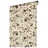 Versace Home Luxus Tapete floral Perlbeige Braun Designer Vliestapete klassisch 