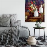 Wallprint Delacroix - Vase mit Blumen auf einer Konsole 