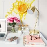 Wallprint - Splashing Oranges - quadratisch 