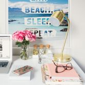 Wallprint - Eat. Beach. Sleep. Repeat. - quadratisch 