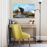 Wallprint - Kuhnert - Elefanten an der Wasserstelle 