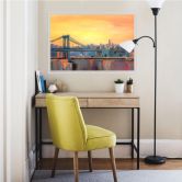 Wallprint Bleichner - Blue Manhattan Skyline withBridge and Vanilla Sky 