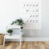 Wallprint mit Raster - Young wild and free 