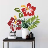 Wandtattoo Hibiskusblüten - rot 