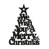 Décoration en verre acrylique We Wish you a Merry Christmas 