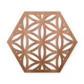 Holzdeko Mahagoni - Hexagon Blume des Lebens 