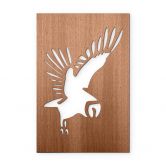 Décoration en bois placage acajou - Oiseau - Hibou 