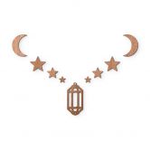 Holzdeko Mahagoni - Ramadan Set - Mond Sterne Laterne 