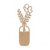 MDF - Holzdeko Natur Blumen in Vase 