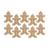 Holzdeko Weihnachten - Lebkuchenmann MDF Natur (10-teilig) - je 8x10 cm 