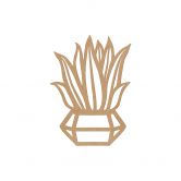 Wanddeko Pflanze im Diamant Topf - MDF Natur 