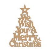MDF Decoratie Naturel Kerst - We Wish You a Merry Christmas 