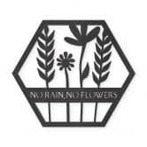 MDF - Holzdeko - Blumen im Hexagon - No Rain No Flowers 