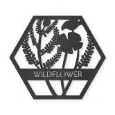MDF - Holzdeko - Blumen im Hexagon - Wildflower 
