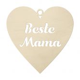 Holzdeko Pappel - Beste Mama Herz 