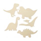 Holzdeko Pappel - Dinos-Set (5-teilig) 