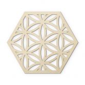 Holzdeko Pappel - Hexagon Blume des Lebens 