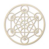 Holzdeko Pappel - Metatron Würfel - Rund 