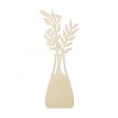 Holz Blumendeko - Strauß in Vase - Pappelholz 