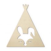 Holzdeko Pappel - Tipi - Hase 