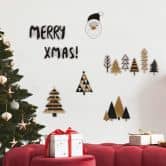 Muursticker Orara Studio - Kerstmis zwart goud 