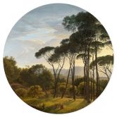 Wandtattoo Voogd - Italienische Landschaft mit Schirmkiefern - Rund 
