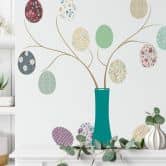 Sticker mural Set d'œufs de Pâques multicolores (21 pièces) 