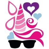Muursticker Cool Unicorn 
