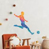 Fußballer Wandtattoo mit buntem Farbverlauf 