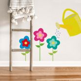 Wandtattoo Giesßkanne mit Blumen 