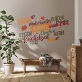 Wandtattoo Typografie - Herbstliche Wörter 
