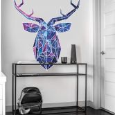 Wandtattoo Polygon Galaxie Hirschkopf 