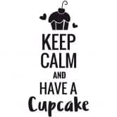 Wandtattoo - Keep calm and have a cupcake 
