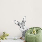 Wandtattoo Niedlicher Hase mit Kamillenblüten - Korenkova 