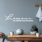Wandtattoo L'amour se cuisine tous les jours 