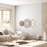 Wandtattoo Abstrakt - Mondphasen und Geometrie 