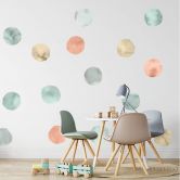 Muursticker Aquarel Stippen Pastel 