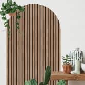 Wandtattoo Rundbogen Wandpaneel Holzoptik breit 