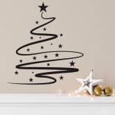 Wandtattoo Weihnachtsbaum Line Art 