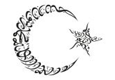 Wandtattoo Mondsichel und Stern 02 