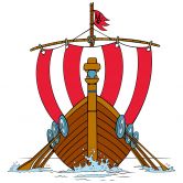 Muursticker Vikingschip 2 - Wickie de Viking 