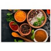 Leinwandbild, Aromatische Gewürze Küche 