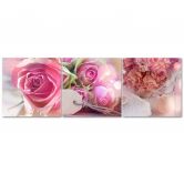 3-delige canvas print roze vintage rozen 