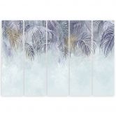 Canvas print 5 stuks, palmbladeren 