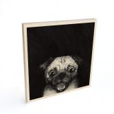 Holzbild Graves - Snuggle Pug - Quadratisch 