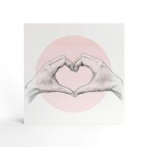 Holzbild zum Hinstellen - Graves - Heart in Hand - 15x15 cm 