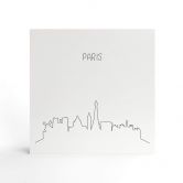 Billede af træ til at sætte op - Skyline Paris Outline - 15x15 cm 